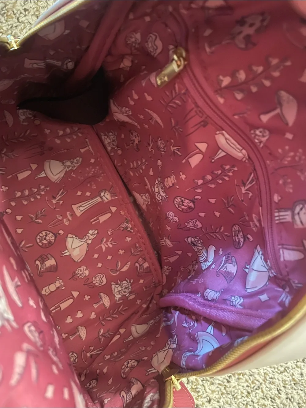Loungefly Disney Alice in Wonderland Mushroom Tea Party Mini Backpack rare HTF
